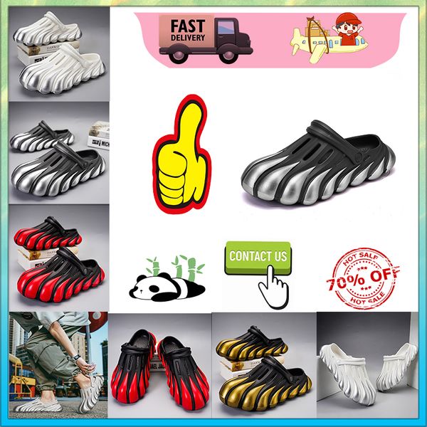 Plataforma casual Medio paquete zapatillas deslizadores de verano hombres mujeres Graffiti Bone White diapositivas sandalias Anti desgaste resistente memoria suave cojín grueso zapatilla