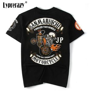 Décontracté impression Hip hop Skateboard T-shirt hommes japon Punk crâne Vintage t-shirts sang pour toujours deux roues Stock moto cavaliers
