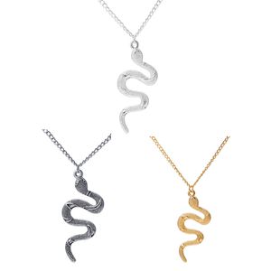 Casual Punk Serpent Pendentif Colliers Or Argent Couleur Hommes Femmes Cou Bijoux Déclaration Collier