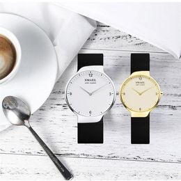 Conjunto de RELOJ de cuarzo casual 1835 pareja simple relojes de pulsera impermeables flexibles amantes conjunto plata Relogio de casal top gift273L