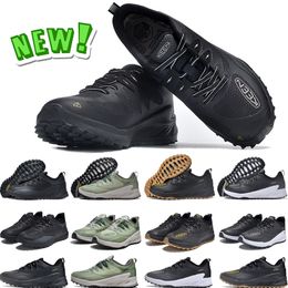 Chaussures de course décontractées Keen Sionic WP pour hommes Femmes Sports Trainers Flat Bottom Triple Black Black Gold Green Sneakers Green Taille 36-45