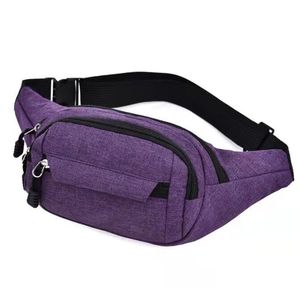 Casual Running Waist Bag Sports de plein air Fanny Ceinture pack Étanche Multi-fonction Phone Pouch Étanche Unisexe camping Canvas waistpack