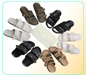 Casual sandalen nieuwste FF Patroon Men vrouwen unisex slippers topkwaliteit echte lederen schoenontwerpers buckle riem sandaal flat hee9379580