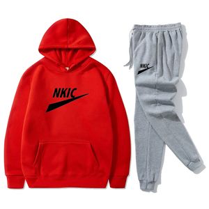 Casual Set Men Autumn New Hooded Tracksuit Patchwork 2 Pieces Jackets broek heren sportkleding joggers zweetpak kledingmerk logo print