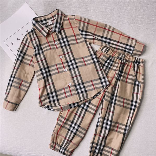 Chemise décontractée Deisnger enfants vêtements enfants printemps à manches longues britannique Plaid garçons bébé vêtements printemps automne haut avec bas chemises tendance CSD2402036