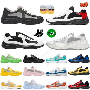 American Cup Low Cuir Hommes Femmes Robe Chaussures Designer Baskets Nylon Mesh Lacets Noir Blanc Semelle En Caoutchouc Tissu Baskets Mocassins Plateforme Lows Casual