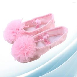 Chaussures décontractées 1 paire d'enfants Dance Gauze Flower Sole ballet pour les enfants Taille 27