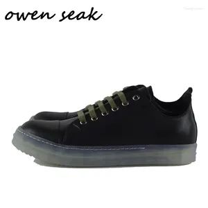 Zapatos casuales 19SS Owen Seak Men mocasines Luxury Lux-up Cower Faiter Man Flats Spring Black Sneakers