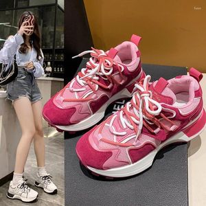 Zapatos casuales 2003 primavera para mujeres zapatillas de malla de moda rosa rojo deportivo corriendo niña tendencia atlética