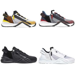 Chaussures de sport 2022 Hommes Designer FLOW Sneaker luxes Chaussures de créateurs Zipper Mesh Baskets en cuir Femmes Mode en cuir Casual Runner Chaussures