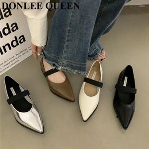 Chaussures décontractées 2024 AUTUME FEMMES FLATS BALLET SWEET BOW TIE BALLERINA MODE POINDET POIND