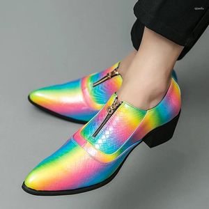 Casual schoenen 2024 Club Party Men Leather Classic Oxfords Zipper Shoe handgemaakte Designer Pointed Dress Zapatos