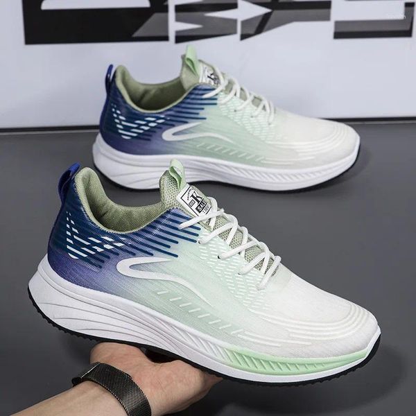 Chaussures décontractées 2024 Lacet en dentelle couleurs baskets Trend Mesh Breathable Men's Versatile Youth Running Men