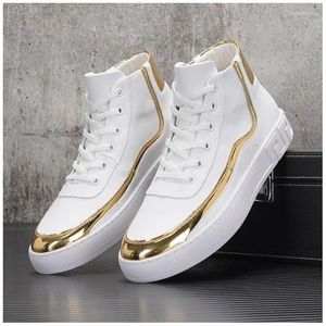 Chaussures décontractées 2024 Fashion Leather High Tops Men Hip Hop Sports Boots de cheville Zapatillas Hombre