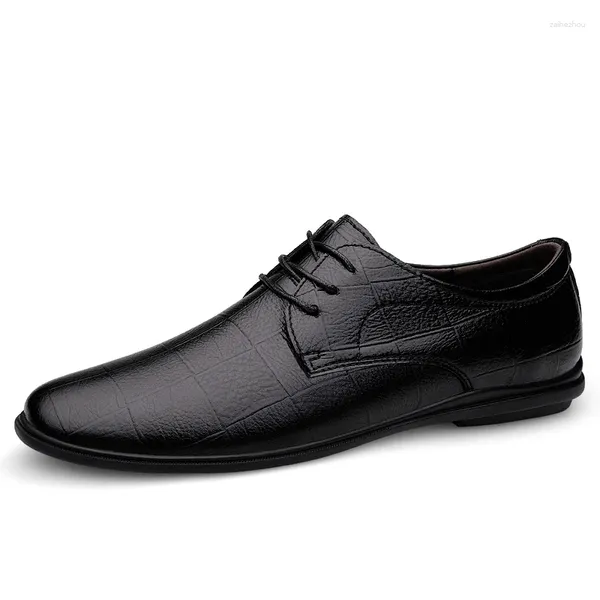 Zapatos casuales 2024 Moda Hombres Diseño de oficina Clásico Alta calidad Cuero de lujo Marca Cómodo Suave Ligero