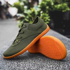 Casual schoenen 2024 Mode heren brede op blote voeten canvas sneaker flats zachte zool bredere teen lichtgewicht groot formaat