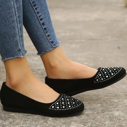 Casual Schoenen 2024 Loafers Vrouwen Zomer Bling Licht Plat Voor Ondiepe Silp Op Vrouw Kantoor Werk Plus Size 43