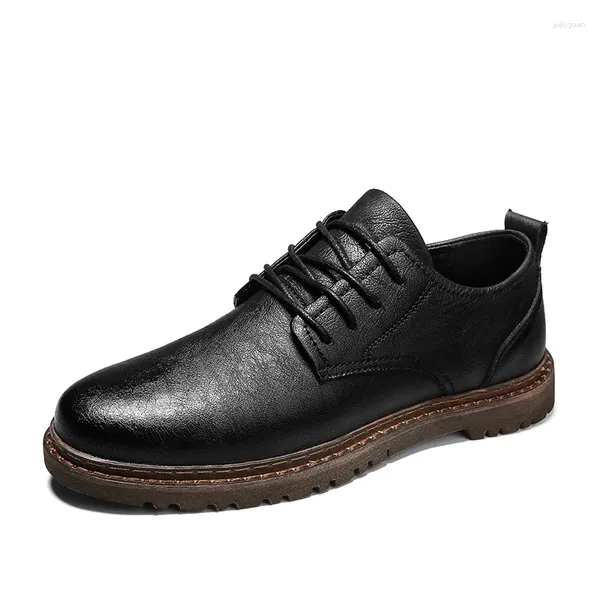 Zapatos informales 2024 zapatillas masculinas Outumn/Winter Traf Leather Men Work Office Office Vestido para size38-45