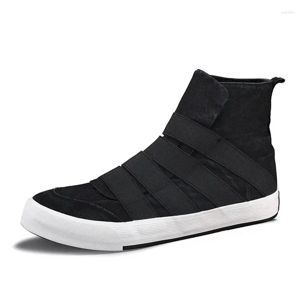 Chaussures décontractées 2024 hommes High Top Sneakers Male Canvas Trendy Mid-Cut Boots confortable Sole intérieure 39-44