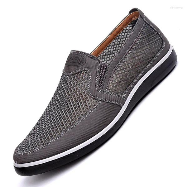 Chaussures décontractées 2024 Men de style masculin Men Summer Mesh Flats for Loafer Creepers haut de gamme Taille très confortable: 38-44
