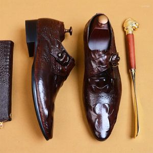 Zapatos informales 2024 Sipriks para hombre de cuero genuino con una sola correa de monje ocio puntiagudo para hombre boda Formal esmoquin trajes de caballero 46