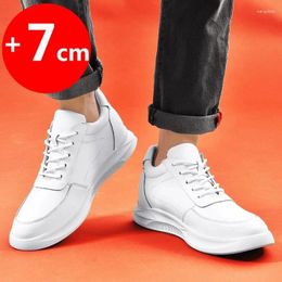 Chaussures décontractées 2024 baskets augmentant la hauteur de l'ascenseur augmentation en cuir des semelles en cuir 7 cm homme tous les jours augmentant