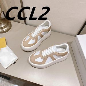 Casual schoenen 2024 Veer- en herfstdikke zoolhoogte Verhoog 6 cm koeienhuid bovenste grootte 35-39