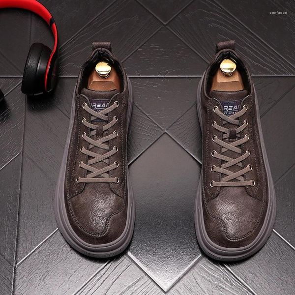 Zapatos casuales 2024 primavera otoño cuero de alta calidad hombres hebilla tobillo moda superior masculino punta de acero pisos Satety Zip