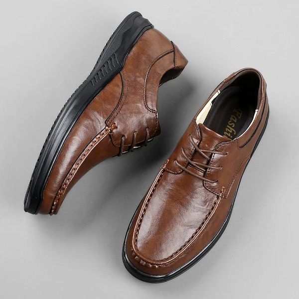 Zapatos casuales 2024 Primavera Otoño Venta Retro Marrón Hombres Oxford Oficina Negocios Conducción al aire libre Entrega gratuita