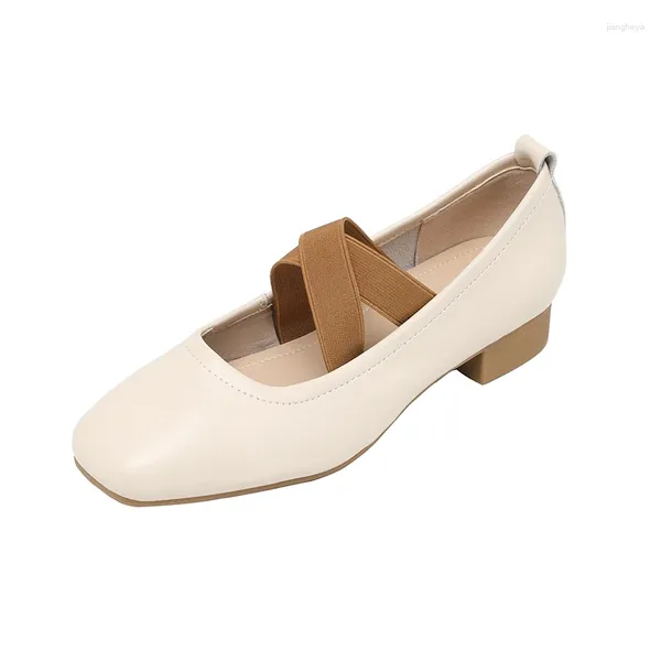 Chaussures décontractées 2024 printemps pour femmes mode britannique Mary Jane Cross Strap Lady Shoe confortable Femme Femme