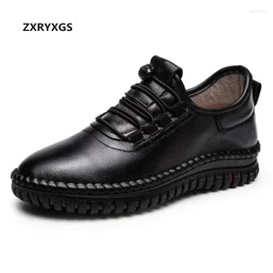 Casual schoenen 2024 lente volledig echt leer vrouw zachte bodem comfort handgemaakte sneaker plat antislip mode