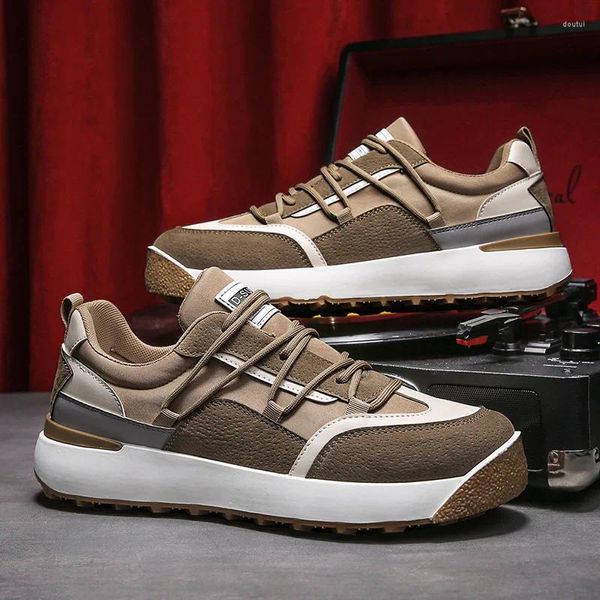 Zapatos casuales 2024 tendencia de primavera ins costura de cuero versión coreana personalidad moda deportes correr hombres