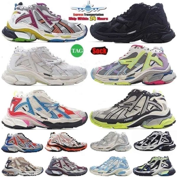 Chaussures décontractées 2024 Coureurs de piste 7.0 Plateforme de chaussures décontractée Brand Transmit Sense Mens Bourgogne déconstruction Tracks Plate-Forme Flat Sneakers Chaussures