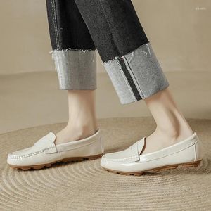 Chaussures décontractées 2024 Traf Bare Foot Medies Geothe Suppine en cuir Mujer Mujer Antisiskide Softs Fools Femmes conduisant des mocassins quotidiens