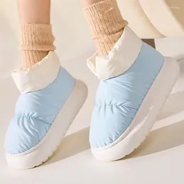 Zapatos casuales 2024 calzado de invierno a prueba de viento pareja soled soled bota de tobillo al aire libre al aire libre algodón impermeable botas de nieve
