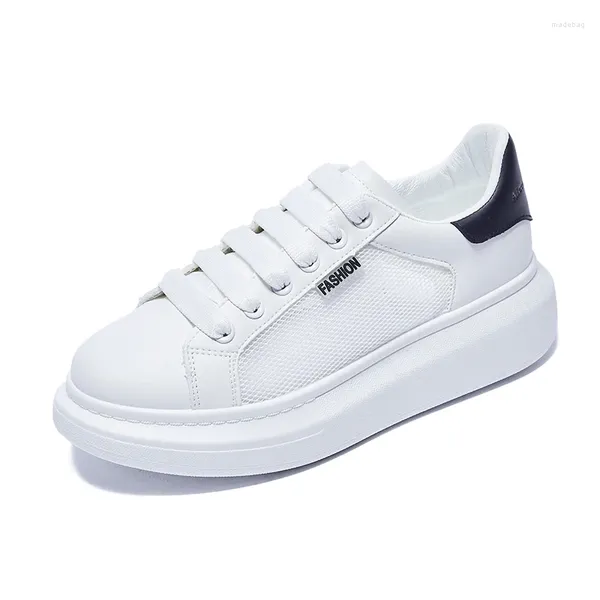Chaussures décontractées 2024 femmes baskets épaisses plate-forme de couleur unie épaisse en bas blanc de baskets vulcanisées blanches zapatos de mujer