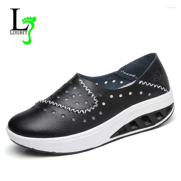 Chaussures décontractées 2024 Femmes Pu Breathable Summer Flats Sneakers Landes Swing Footwear Big Taille 35-42