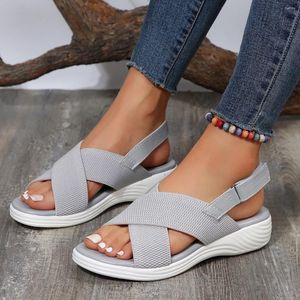 Chaussures décontractées 2024 Sandales féminines Summer Simple Color Color coin confortable confortable Daily Outdoor Flip Flops for Woman