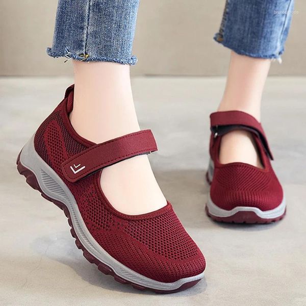 Zapatos informales 2024, zapatillas de deporte para mujer, cómodas zapatillas planas de malla para mujer, plataforma suave, transpirables para verano, para caminar al aire libre