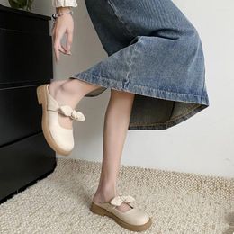 Chaussures décontractées 2024Bow Femmes Flats Slippers Mules Hobe sandales tongs Summer Walking Outdoor Cozy Femme diapositives