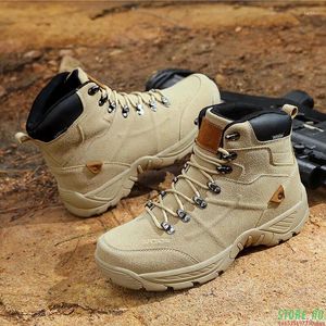 Chaussures décontractées 2024 Outdoor Employoproof Desert Men Boots Tactical Boots Suede en cuir randonnée de randonnée en cuir léger Armée militaire