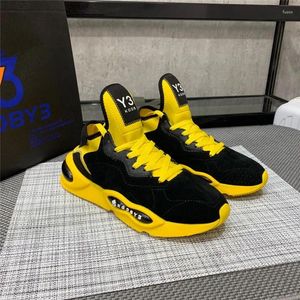 Chaussures décontractées 2024SS KGDB Y3 Black and Yellow Color Men's Cloky Sneaker Trainer Sneakers Traf Traf's