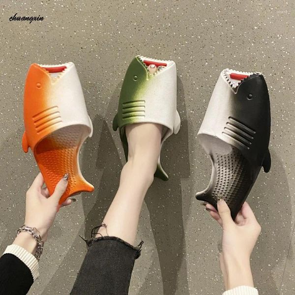 Chaussures décontractées d'été 2024, même Style pour hommes et femmes, pantoufles antidérapantes en forme de poisson, Cyte créatif, drôle et personnalisé pour Couple