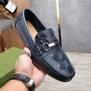 Chaussures décontractées A009 Véritable cuir en cuir Slip on Designer Footwear Male Footwear High Quality for Man Comfort Shoe