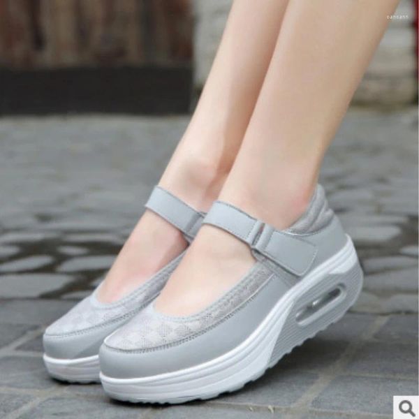 Zapatos informales Cuschion Air Women's Rocking Fuente espesa de la boca poco profunda Sports Single Nurses '