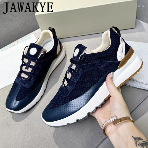 Chaussures décontractées Air Mesh Sneakers plats respirants Hommes Lacet Up Round Toe Platform Spring 2024 Walking Male Flats Zapatos