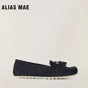 Casual schoenen alias mae luie loafers lage top zacht suede eenvoudige westerse stijl herfst ronde teen erwten dames