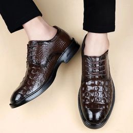 Casual schoenen All-match Men Crocodile Patroon Wedding Jurk Schoeisel veter-up heren mode buitenbedrijf Oxfords