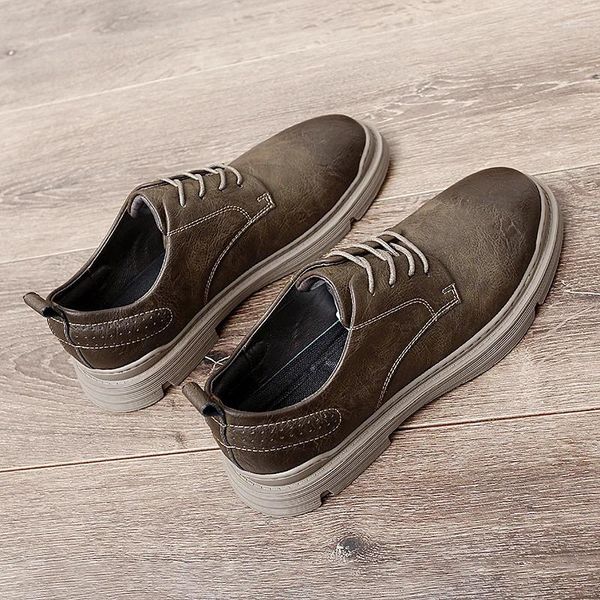 Zapatos informales All-Patch Men Genuine Leather Male, cómodo, zapatilla para caminar con cordero oxfords para