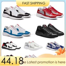 Chaussures décontractées America Cup Low High Top Mens Designer Sneakers Chaussures de course athlétiques Soft Out Off Office Mesh Lace-up Flat Prad Prads